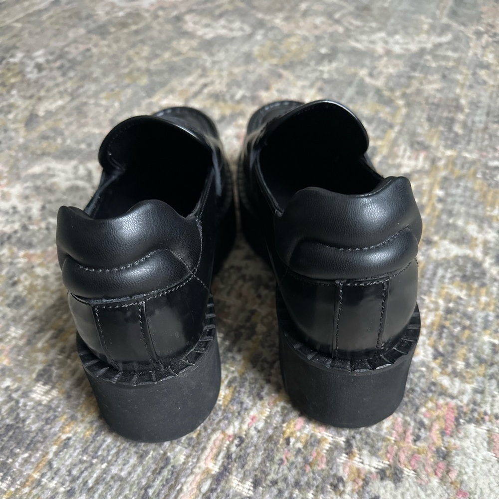 Aquatalia Marta Patent Leather Casual Penny Loafers 7 Weatherproof Chunky Black - Picture 7 of 10